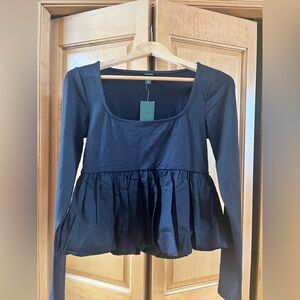 Wild Fable Black Peplum Long Sleeved Blouse S/M